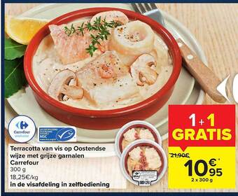 Carrefour Market Terracotta van vis op oostendse wijze met grijze garnalen aanbieding