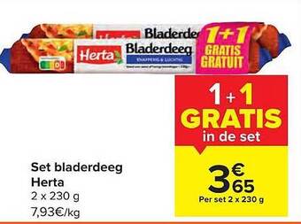 Carrefour Set bladerdeeg herta aanbieding
