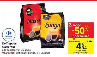 Carrefour Koffiepads aanbieding