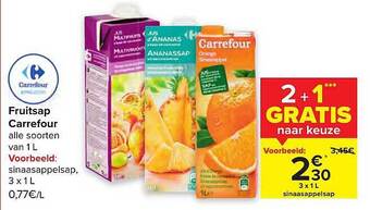 Carrefour Fruitsap aanbieding