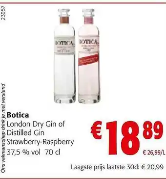 Colruyt Botica london dry gin of distilled gin aanbieding