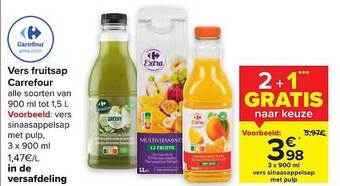 Carrefour Vers fruitsap aanbieding