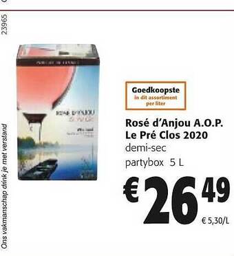 Colruyt Rosé d'anjou aop le pré clos aanbieding