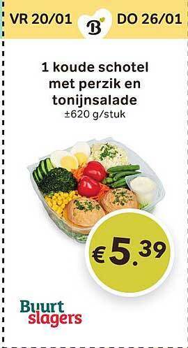 Bon Ap 1 koude schotel met perzik en tonijnsalade aanbieding