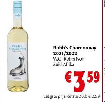 Colruyt Robb's chardonnay aanbieding