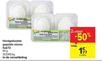 Carrefour Market Hardgekookte gepelde eieren kok'o aanbieding