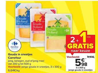 Carrefour Market Gouda in sneetjes aanbieding