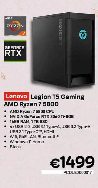 CompuDeals Lenovo legion t5 gaming amd ryzen 7 5800 aanbieding