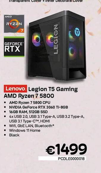 CompuDeals Lenovo legion t5 gaming amd ryzen 7 5800 aanbieding