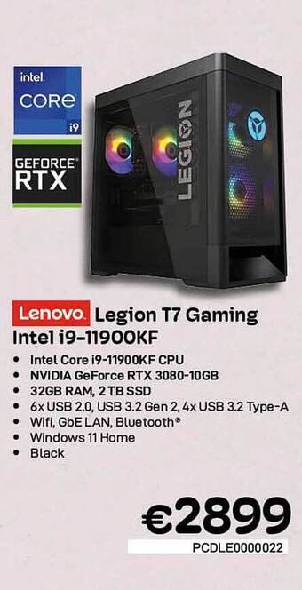 CompuDeals Lenovo legion t7 gaming intel i9-11900kf aanbieding