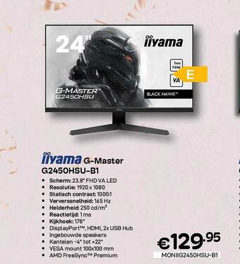 CompuDeals Iiyama g-master g2450hsu-b1 aanbieding