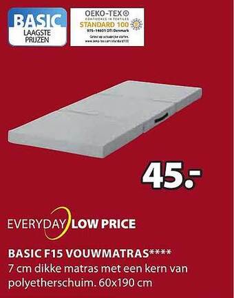 Jysk Basic f15 vouwmatras aanbieding