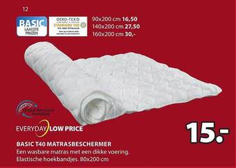 Jysk Basic t40 matrasbeschermer aanbieding