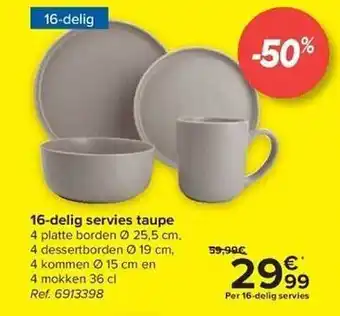 16delig servies taupe