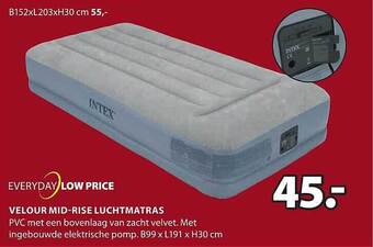 Jysk Velour midrise luchtmatras aanbieding