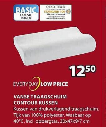 Jysk Vanse traagschuim contour kussen aanbieding
