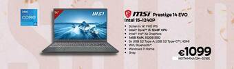 CompuDeals Msi prestige 14 evo intel i5-1240p aanbieding