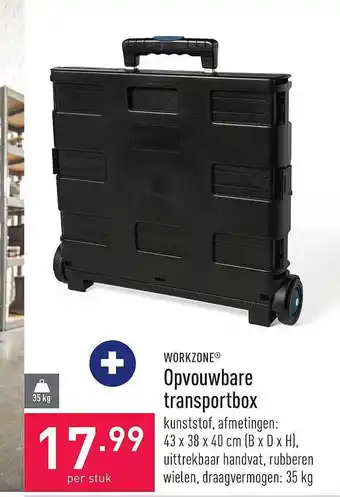 ALDI Workzone opvouwbare transportbox aanbieding