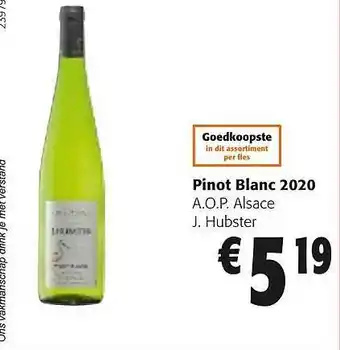 Colruyt Pinot blanc aop alsace j hubster aanbieding
