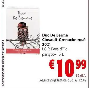 Colruyt Duc de lerme cinsaultgrenache rosé aanbieding
