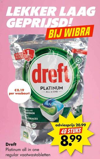 Wibra Dreft vaatwastabletten aanbieding