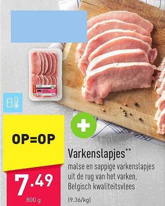 ALDI Varkenslapjes aanbieding