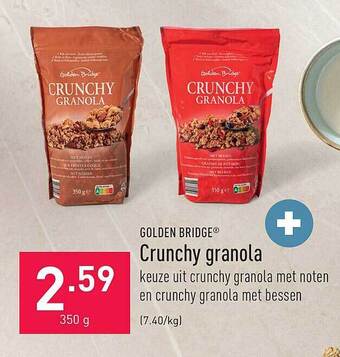 ALDI Golden bridge crunchy granola aanbieding