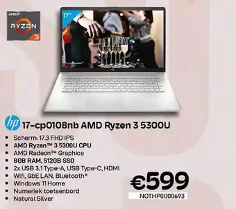 CompuDeals Hp 17-cp0108nb amd ryzen 3 5300u aanbieding