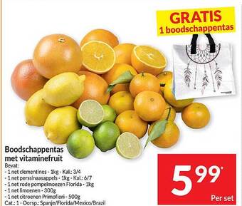 Boodschappentas met vitaminefruit