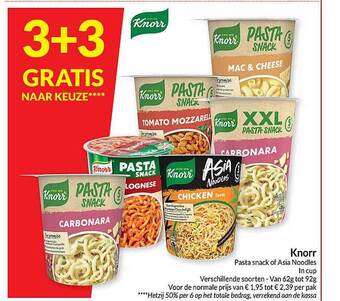 Intermarché Knorr pasta snack of asia noodles aanbieding