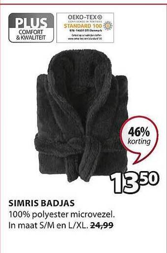 Jysk Simris badjas aanbieding