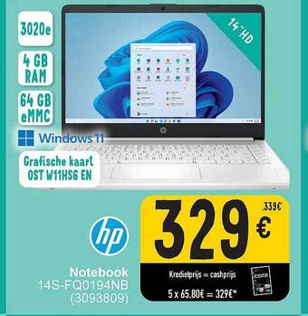 Cora Hp notebook aanbieding