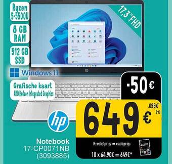 Cora Hp notebook aanbieding