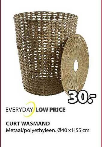 Jysk Curt wasmand aanbieding