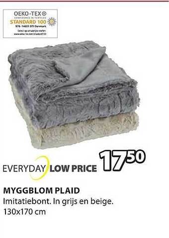 Jysk Myggblom plaid aanbieding