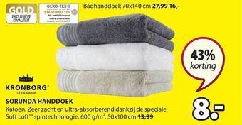 Jysk Kronborg sorunda handdoek aanbieding