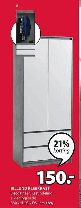 Jysk Billund kleerkast aanbieding