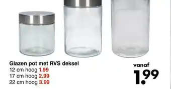 Wibra Glazen pot met rvs deksel aanbieding