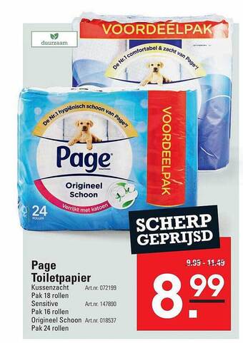 Sligro Page toiletpapier aanbieding