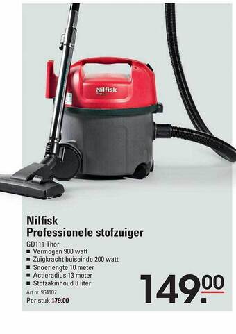 Sligro Nilfisk professionele stofzuiger aanbieding
