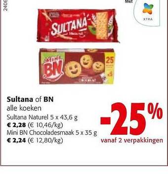 Colruyt Sultana of bn koeken aanbieding