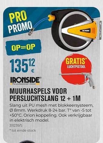 Meno Pro Ironside muurhaspels voor persluchtslang aanbieding