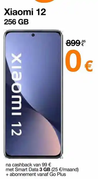Orange Xiaomi 12 256 gb aanbieding
