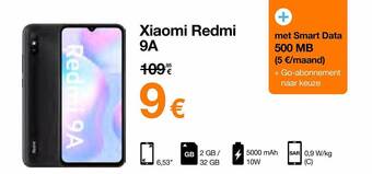 Orange Xiaomi redmi 9a aanbieding
