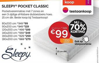 Sleepworld Sleepy pocket classic aanbieding