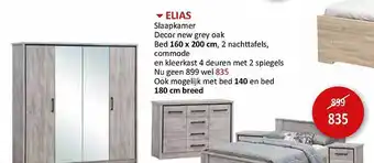 Weba Elias slaapkamer decor new grey oak bed aanbieding