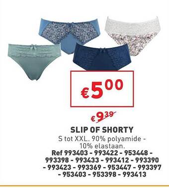 Trafic Slip of shorty aanbieding