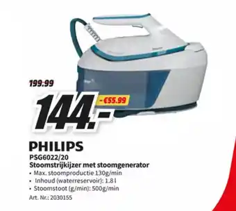 MediaMarkt Philips PSG6022/20 Stoomstrijkijzer met Stoomgenerator aanbieding