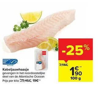 Carrefour Market Kabeljauwhaasje aanbieding