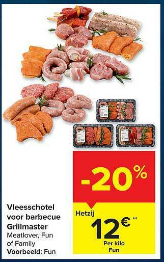 Carrefour Market Vleesschotel Voor Barbecue Grillmaster aanbieding